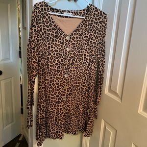 Leopard 3/4 sleeve dress